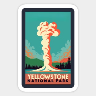 A Vintage Travel Art of the Yellowstone National Park - US Sticker